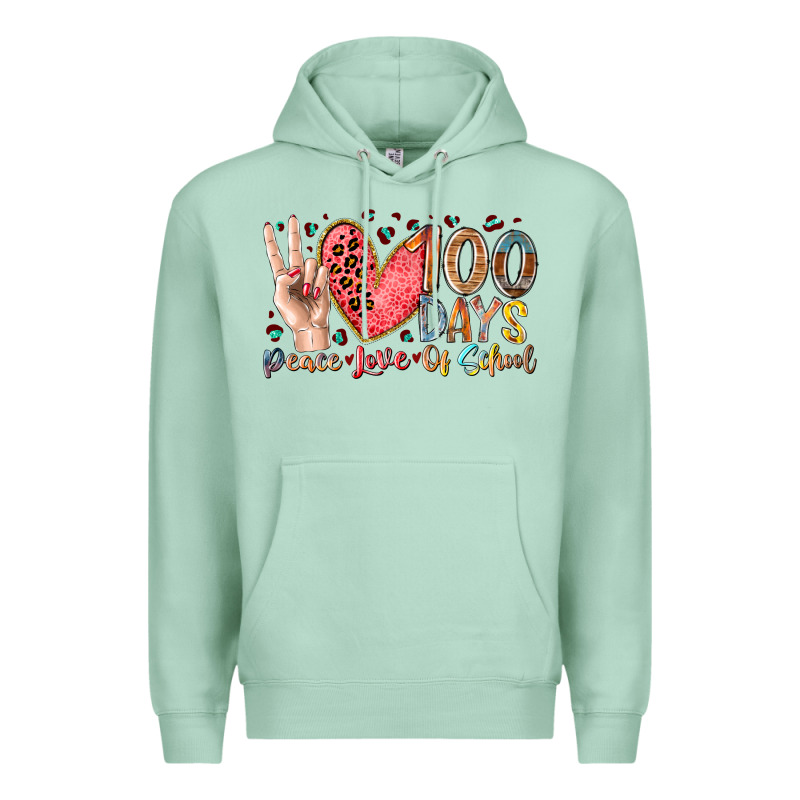 Peace Love 100 Days Of School Premium Hoodie by RacoonDesign | Teevron