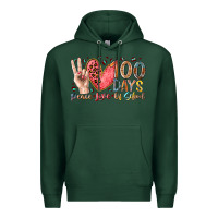 Sports Green peace love 100 days of school Premium Hoodie - RacoonDesign