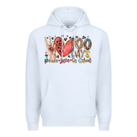 White peace love 100 days of school Premium Hoodie - RacoonDesign