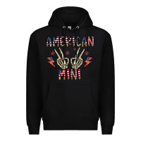 Black american mini Premium Hoodie - CowhideDigitalArt