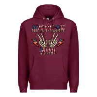 Burgundy american mini Premium Hoodie - CowhideDigitalArt