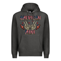 Charcoal Heather american mini Premium Hoodie - CowhideDigitalArt