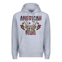 Heather Grey american mini Premium Hoodie - CowhideDigitalArt