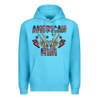 Ocean Blue american mini Premium Hoodie - CowhideDigitalArt