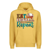 Antique Gold eat sleep baseball repeat Premium Hoodie - HRA Design Shop