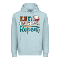 Blue Mist eat sleep baseball repeat Premium Hoodie - HRA Design Shop