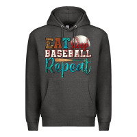 Charcoal Heather eat sleep baseball repeat Premium Hoodie - HRA Design Shop