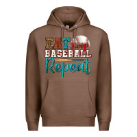 Chestnut eat sleep baseball repeat Premium Hoodie - HRA Design Shop