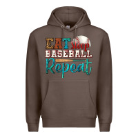 Coffee eat sleep baseball repeat Premium Hoodie - HRA Design Shop