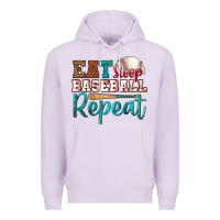 Lilac eat sleep baseball repeat Premium Hoodie - HRA Design Shop