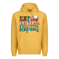 Mustard eat sleep baseball repeat Premium Hoodie - HRA Design Shop