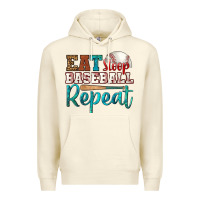 Sandshell eat sleep baseball repeat Premium Hoodie - HRA Design Shop