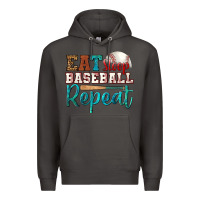 Smoke eat sleep baseball repeat Premium Hoodie - HRA Design Shop