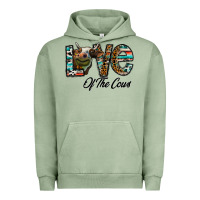 Pigment Oil Green lov of thecows Urban Hoodie - CowhideDigitalArt
