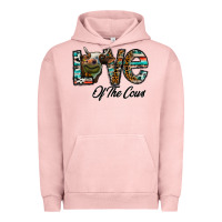 Pigment Salmon lov of thecows Urban Hoodie - CowhideDigitalArt