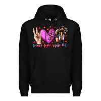 Black peace love makeup Premium Hoodie - RacoonDesign