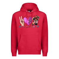 Cardinal peace love makeup Premium Hoodie - RacoonDesign