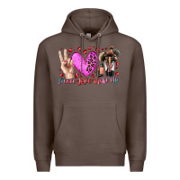 Coffee peace love makeup Premium Hoodie - RacoonDesign