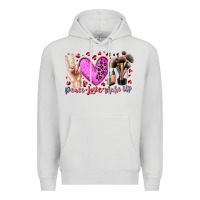 Dove Grey peace love makeup Premium Hoodie - RacoonDesign