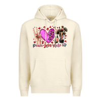Sandshell peace love makeup Premium Hoodie - RacoonDesign