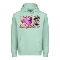 Seafoam peace love makeup Premium Hoodie - RacoonDesign