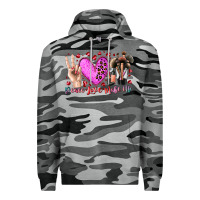 Slate Camo peace love makeup Premium Hoodie - RacoonDesign