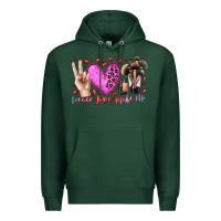 Sports Green peace love makeup Premium Hoodie - RacoonDesign