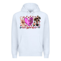 White peace love makeup Premium Hoodie - RacoonDesign