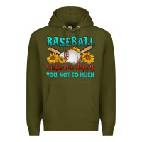 Army Green baseball makes me happy you, not so much Premium Hoodie - HRA Design Shop