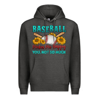 Charcoal Heather baseball makes me happy you, not so much Premium Hoodie - HRA Design Shop