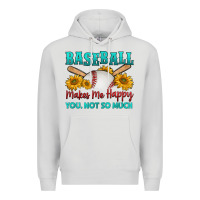 Dove Grey baseball makes me happy you, not so much Premium Hoodie - HRA Design Shop