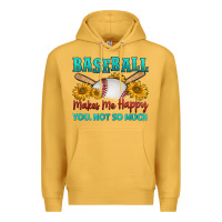 Mustard baseball makes me happy you, not so much Premium Hoodie - HRA Design Shop