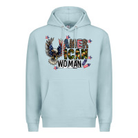 Blue Mist american woman Premium Hoodie - CowhideDigitalArt