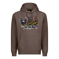 Coffee american woman Premium Hoodie - CowhideDigitalArt