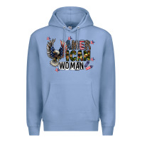 Colony Blue american woman Premium Hoodie - CowhideDigitalArt
