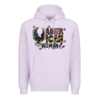 Lilac american woman Premium Hoodie - CowhideDigitalArt