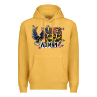 Mustard american woman Premium Hoodie - CowhideDigitalArt