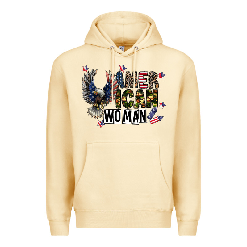 American Woman Premium Hoodie by CowhideDigitalArt | Teevron