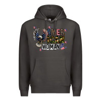Smoke american woman Premium Hoodie - CowhideDigitalArt