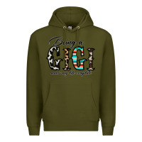 Army Green being a gigi makes my life complate Premium Hoodie - CowhideDigitalArt