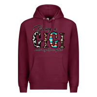 Burgundy being a gigi makes my life complate Premium Hoodie - CowhideDigitalArt
