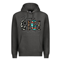 Charcoal Heather being a gigi makes my life complate Premium Hoodie - CowhideDigitalArt