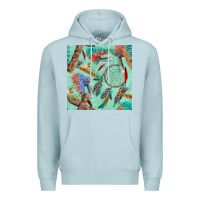 Blue Mist pipe tomahawk dreamcatcher headdress seamless patt Premium Hoodie - FaDigitalArtStudio