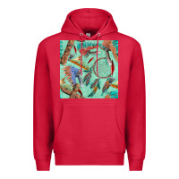 Cardinal pipe tomahawk dreamcatcher headdress seamless patt Premium Hoodie - FaDigitalArtStudio