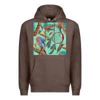 Coffee pipe tomahawk dreamcatcher headdress seamless patt Premium Hoodie - FaDigitalArtStudio