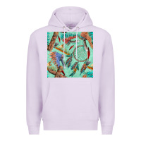 Lilac pipe tomahawk dreamcatcher headdress seamless patt Premium Hoodie - FaDigitalArtStudio