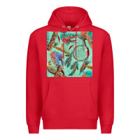 Red pipe tomahawk dreamcatcher headdress seamless patt Premium Hoodie - FaDigitalArtStudio