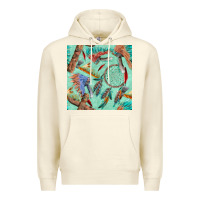 Sandshell pipe tomahawk dreamcatcher headdress seamless patt Premium Hoodie - FaDigitalArtStudio