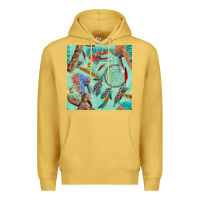 Antique Gold pipe tomahawk dreamcatcher headdress seamless patt Premium Hoodie - FaDigitalArtStudio