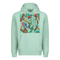 Seafoam pipe tomahawk dreamcatcher headdress seamless patt Premium Hoodie - FaDigitalArtStudio